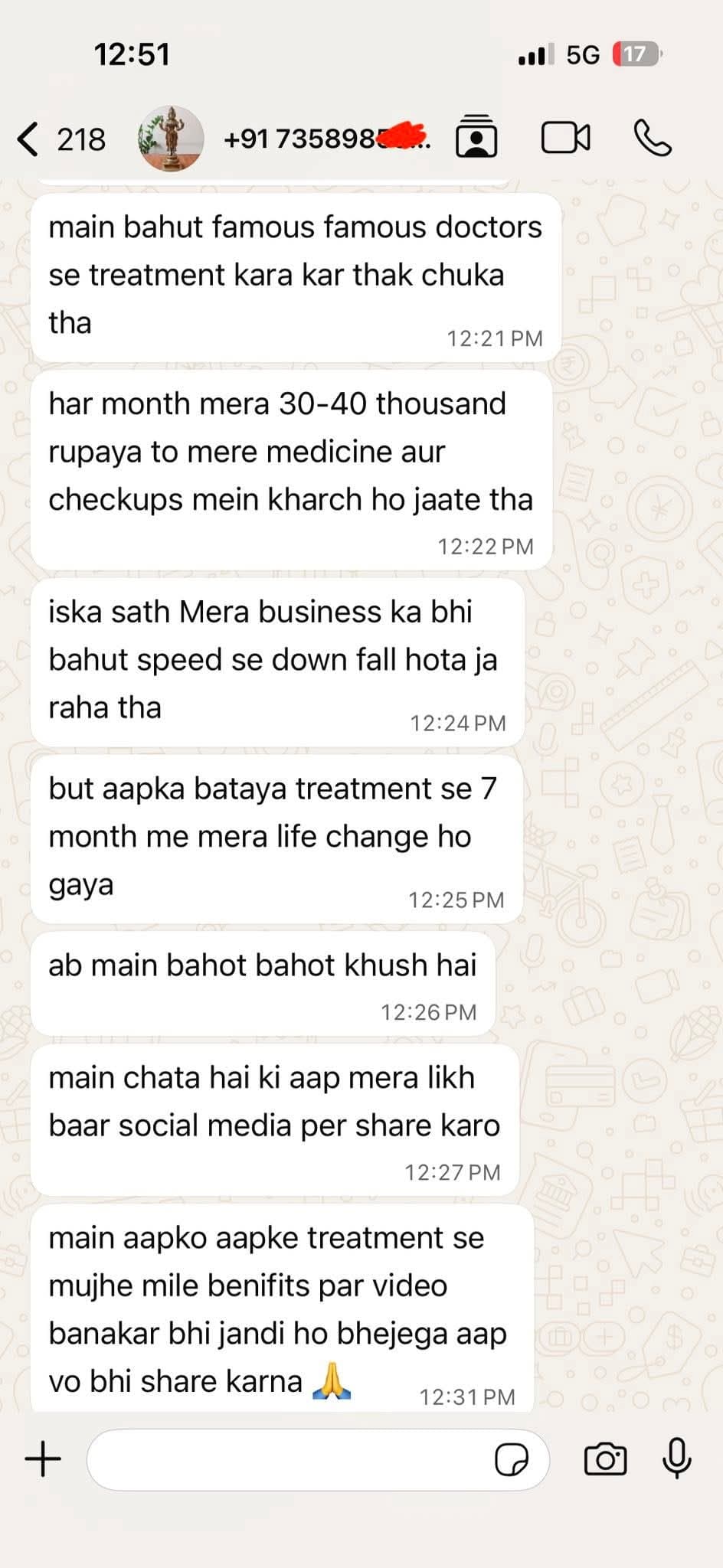 WhatsApp proof screenshot 2 for Verified Client Result #2